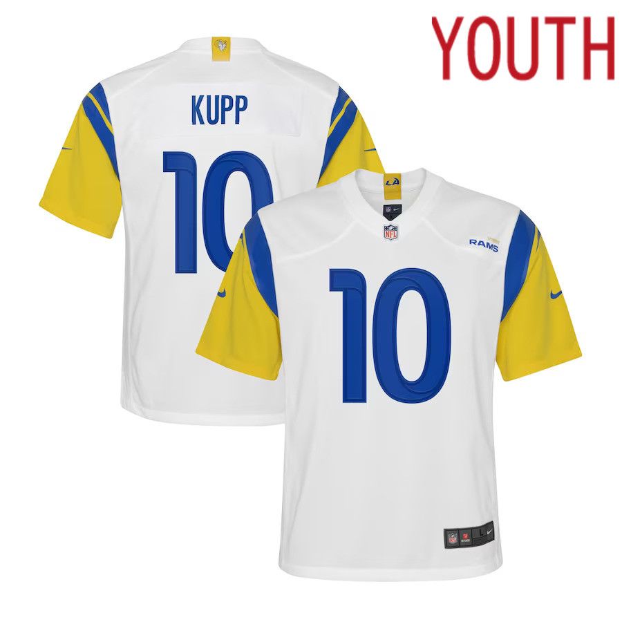 Youth Los Angeles Rams 10 Cooper Kupp Nike White Alternate Game NFL Jersey